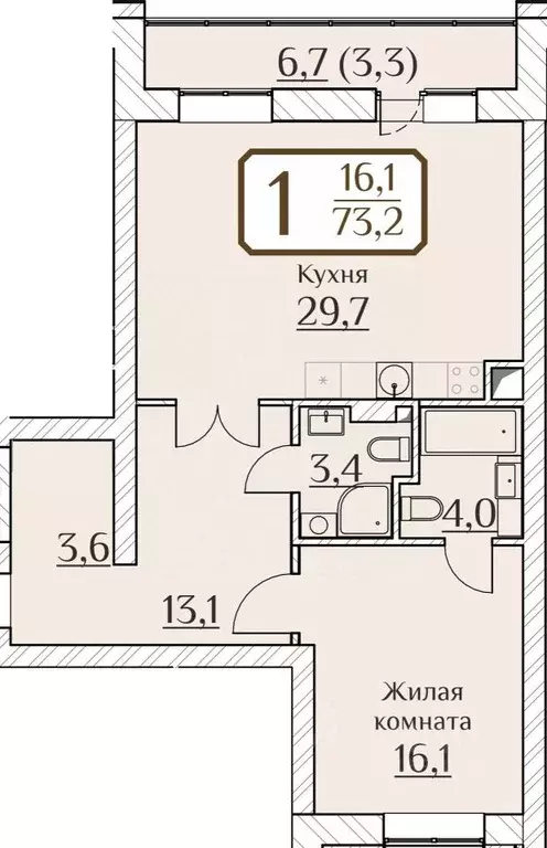 1-к кв. Чувашия, Чебоксары ул. Дегтярева, 15к2 (73.2 м) - Фото 0