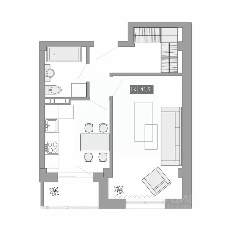 1-к кв. Приморский край, Артем ул. Острякова, 37Б (41.5 м) - Фото 0