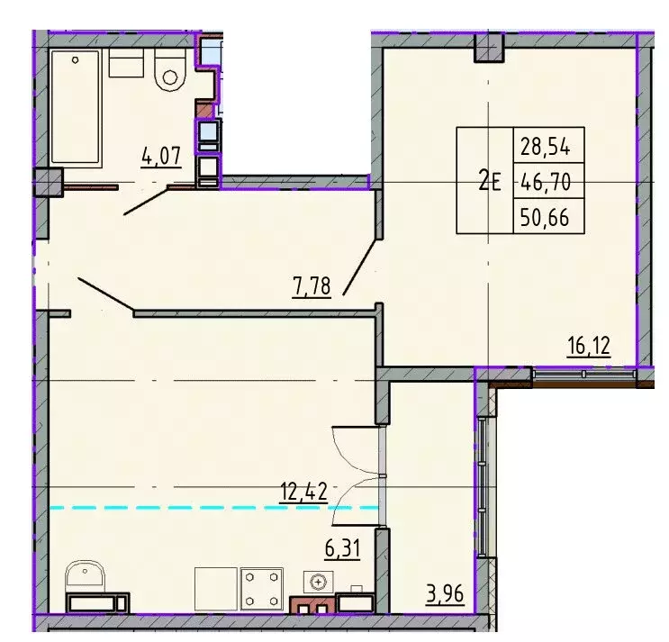 Квартира-студия: Шахты, улица Калинина, 10 (50.66 м) - Фото 0