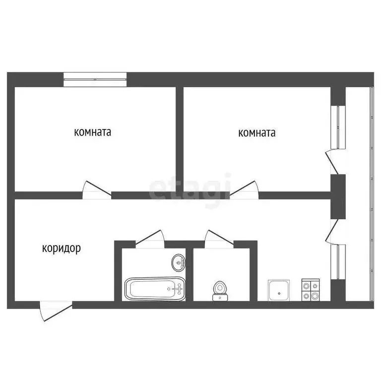 2-комнатная квартира: Воскресенск, микрорайон Новлянский, улица ... - Фото 1