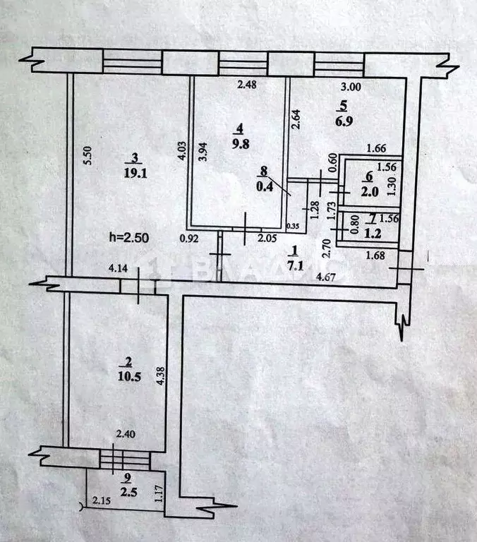 3-к кв. Башкортостан, Стерлитамак Коммунистическая ул., 24 (57.0 м) - Фото 2