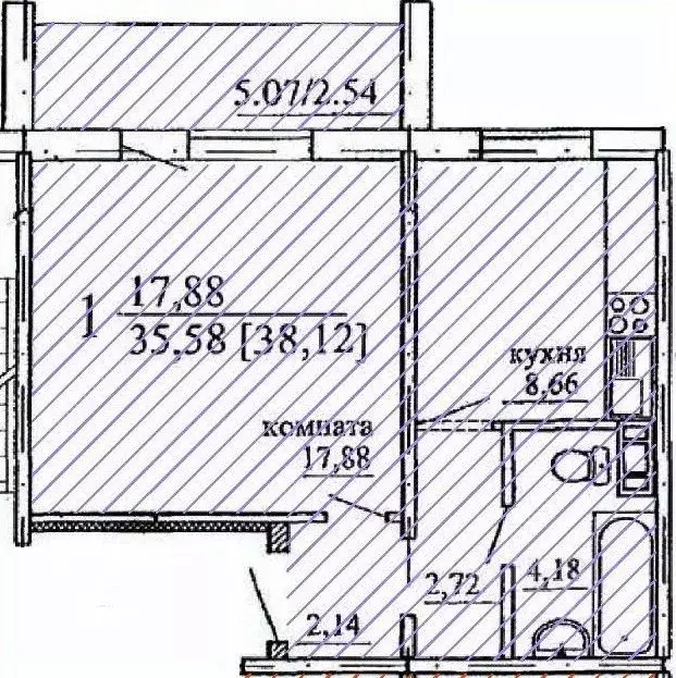 1-к кв. Челябинская область, Челябинск ул. Кулибина (38.12 м) - Фото 0