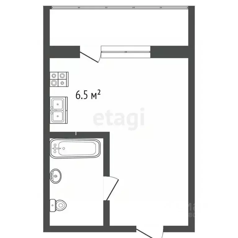 Студия Ростовская область, Ростов-на-Дону ул. Черевичкина, 91Ас1 (16.4 ... - Фото 2