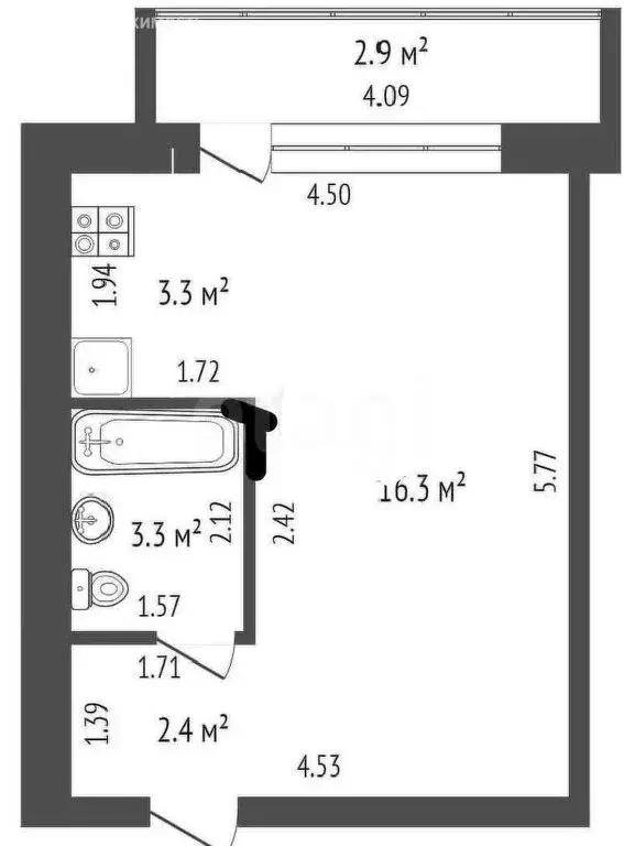 Квартира-студия: Стерлитамак, улица Тукаева, 14А (24.8 м) - Фото 1