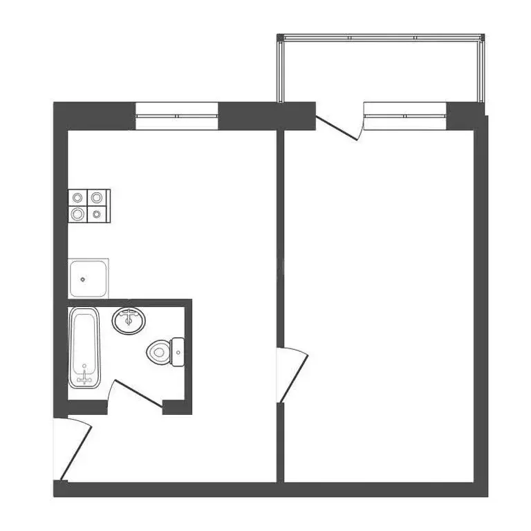 1-комнатная квартира: Новокузнецк, переулок Вологодского, 6 (31.9 м) - Фото 1