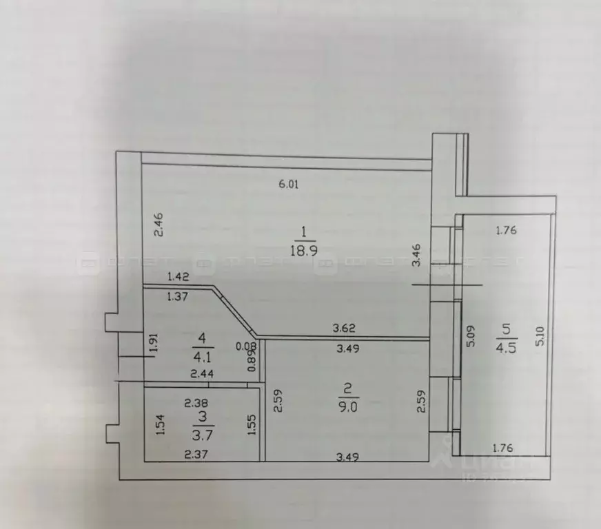 1-к кв. Татарстан, Казань Даурская ул., 48А (45.0 м) - Фото 2