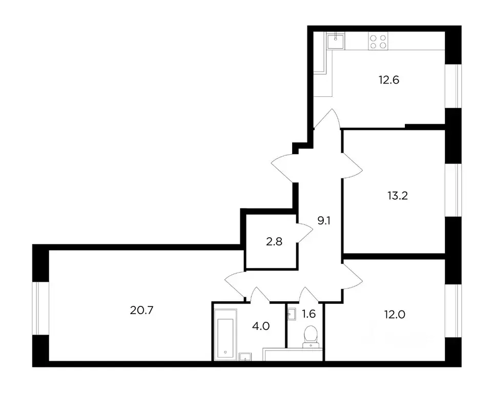 3-к кв. Московская область, Пушкино ул. Александра Меня, 3 (72.0 м) - Фото 2