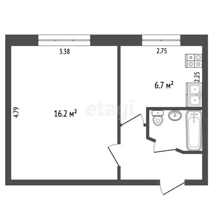 1-к кв. Ханты-Мансийский АО, Сургут просп. Мира, 35/2 (29.2 м) - Фото 1