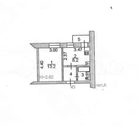 1-к. квартира, 27,5 м, 4/5 эт. - Фото 0