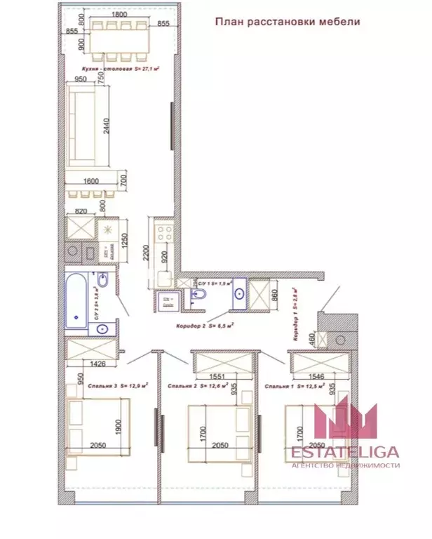 3-к кв. Москва ул. Архитектора Щусева, 1 (81.0 м) - Фото 2