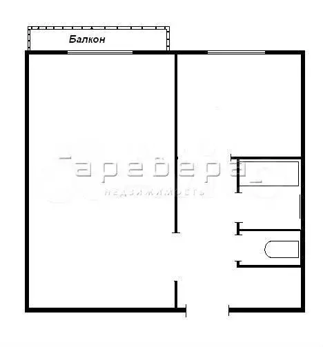 1-к. квартира, 33,1 м, 1/5 эт. - Фото 0