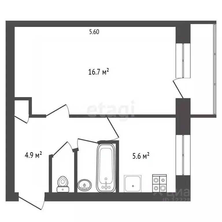 1-к кв. Калужская область, Малоярославецкий муниципальный округ, с. ... - Фото 2