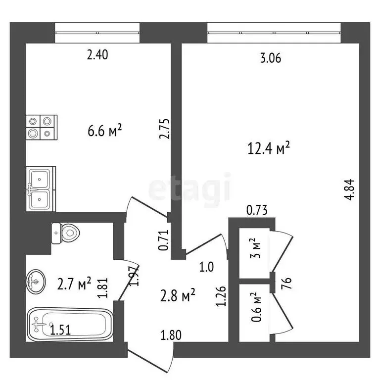 1-комнатная квартира: Советск, улица Карла Либкнехта, 6 (25.3 м) - Фото 1