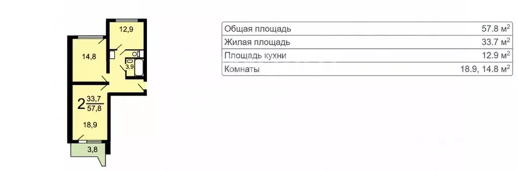 2-к кв. Москва ул. Авиаконструктора Миля, 7 (57.8 м) - Фото 1