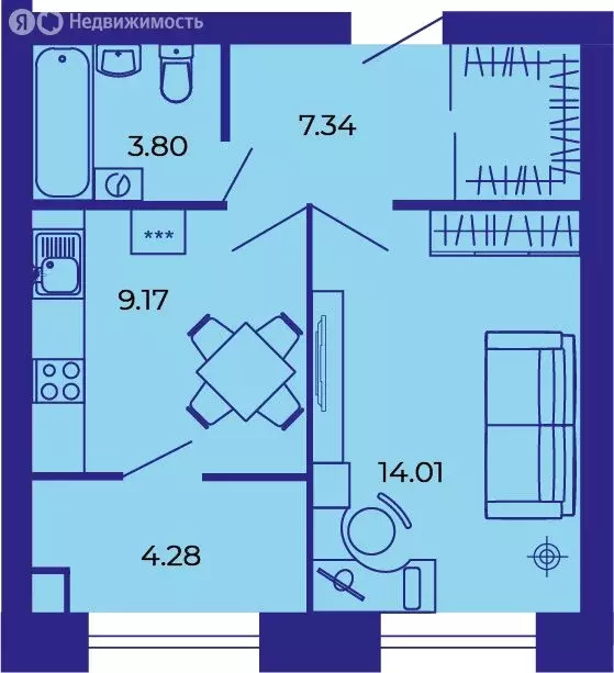 1-комнатная квартира: Брянск, улица Комарова, 47а (38.8 м) - Фото 1