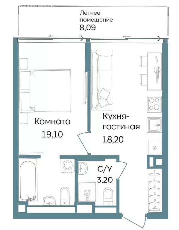 1-комнатная квартира: Республика Крым, Саки, курортный кластер Темпо ... - Фото 0