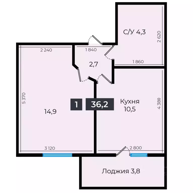 1-к кв. Ставропольский край, Ставрополь ул. Южный обход, 53В (36.9 м) - Фото 1