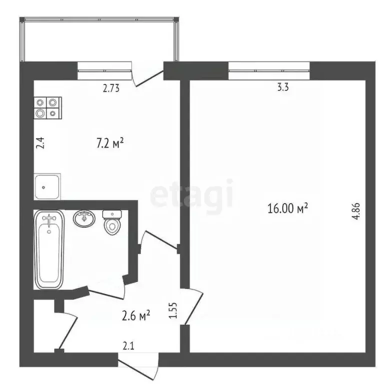 1-к кв. Удмуртия, Ижевск Молодежная ул., 52 (29.5 м) - Фото 0