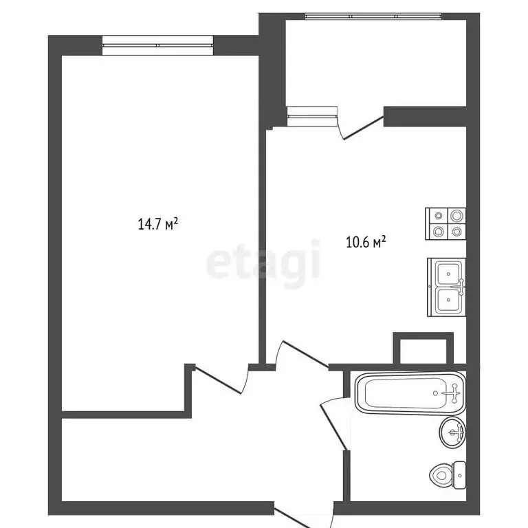 1-комнатная квартира: Санкт-Петербург, Парфёновская улица, 14к1 (35.7 ... - Фото 1