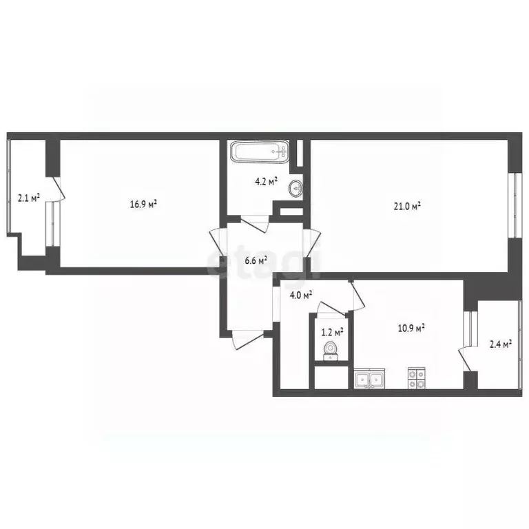 2-к кв. Московская область, Химки Совхозная ул., 16 (63.4 м) - Фото 2