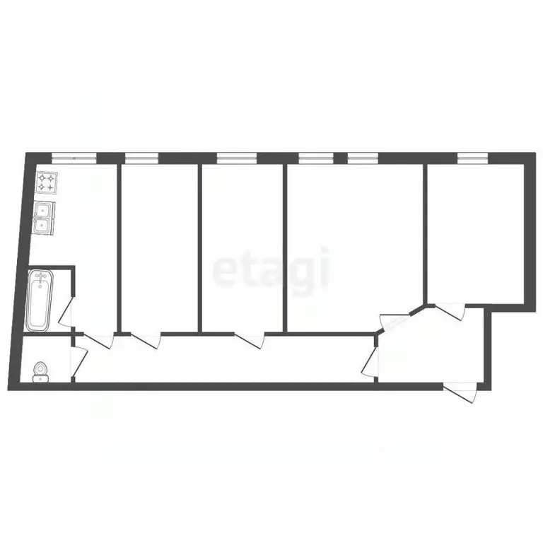 Комната Санкт-Петербург Боровая ул., 19Б (48.5 м) - Фото 2