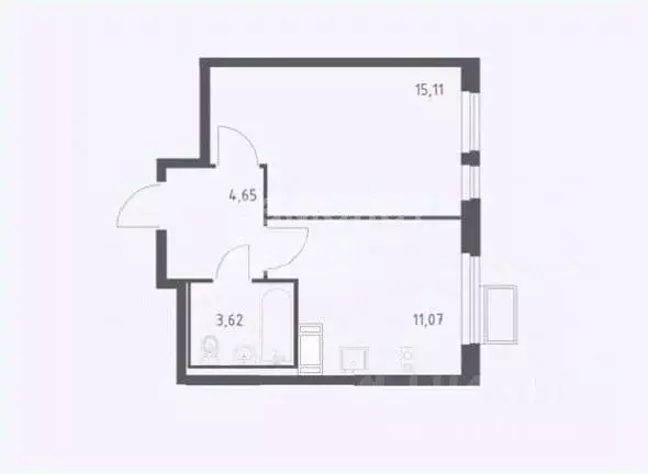 1-к кв. Московская область, Ленинский городской округ, д. Коробово ул. ... - Фото 2