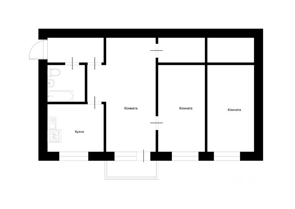 2-к кв. Башкортостан, Стерлитамак ул. Худайбердина, 142 (46.7 м) - Фото 1