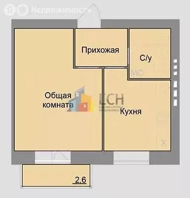 1-комнатная квартира: Тульская область, городской округ Тула, деревня ... - Фото 0