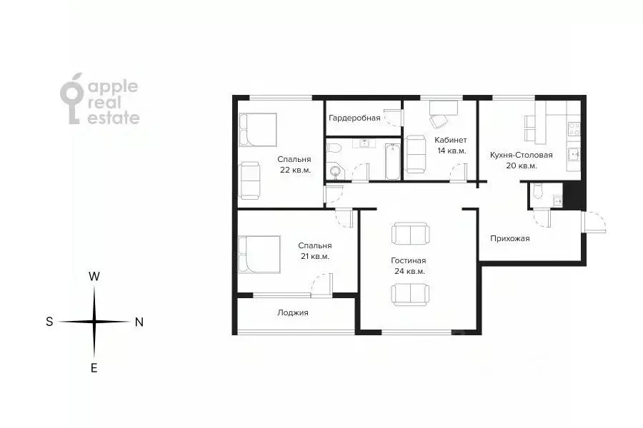 4-к кв. Москва ул. Александра Невского, 19-25 (138.0 м) - Фото 2