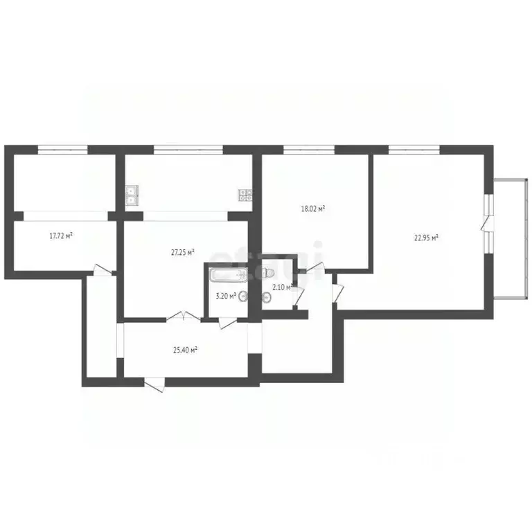3-к кв. Костромская область, Кострома Широкая ул., 44 (124.6 м) - Фото 2