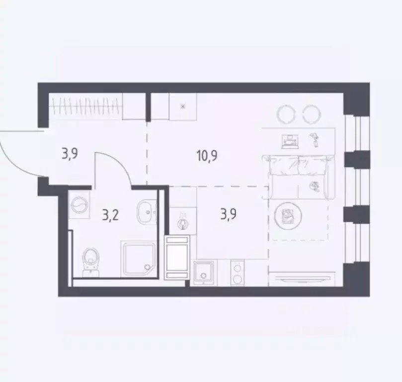 Студия Московская область, Мытищи пер. 1-й Стрелковый, 3 (23.0 м) - Фото 2