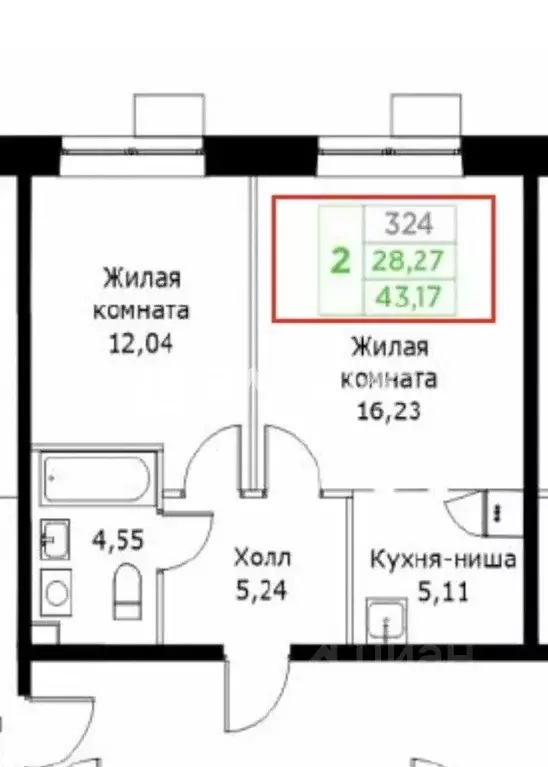 2-к кв. Московская область, Мытищи Шараповский проезд, 4 (43.7 м) - Фото 1