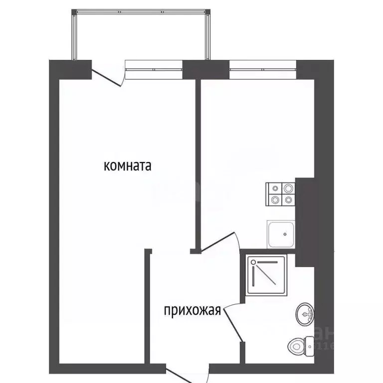 1-к кв. Краснодарский край, Анапа Солнечная ул., 54 (30.5 м) - Фото 2