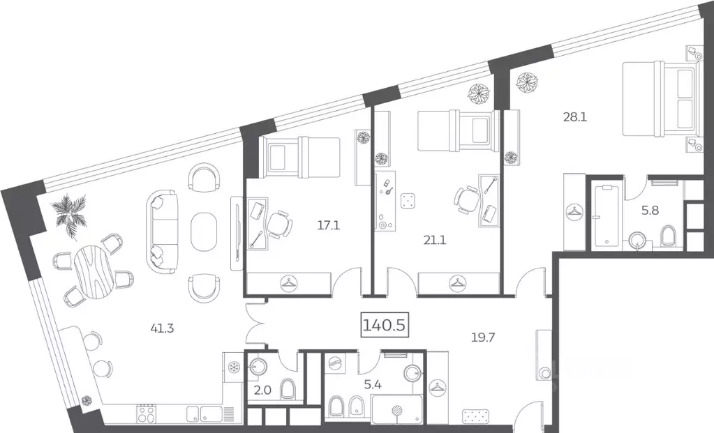 4-к кв. Москва Мытная ул., 40к3 (140.45 м) - Фото 0