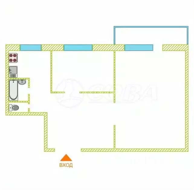 2-к кв. Курганская область, Курган Центральный жилрайон, ул. 1 Мая, 10 ... - Фото 2