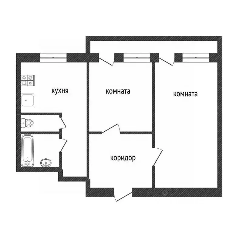 2-к кв. Ленинградская область, Кириши Молодежный бул., 32 (47.1 м) - Фото 1