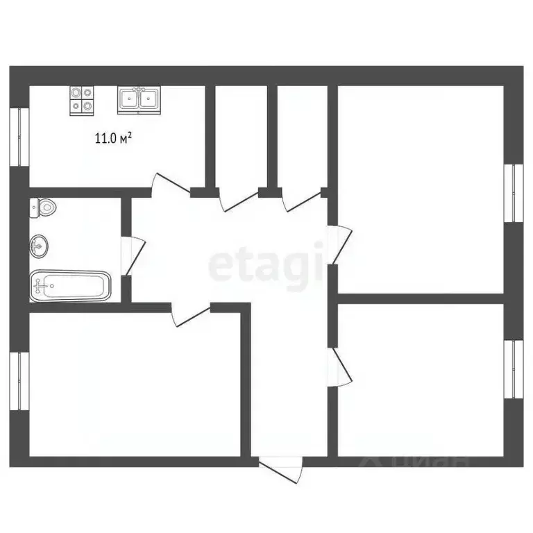 4-к кв. Нижегородская область, Выкса Мотмос мкр, 15 (82.6 м) - Фото 1