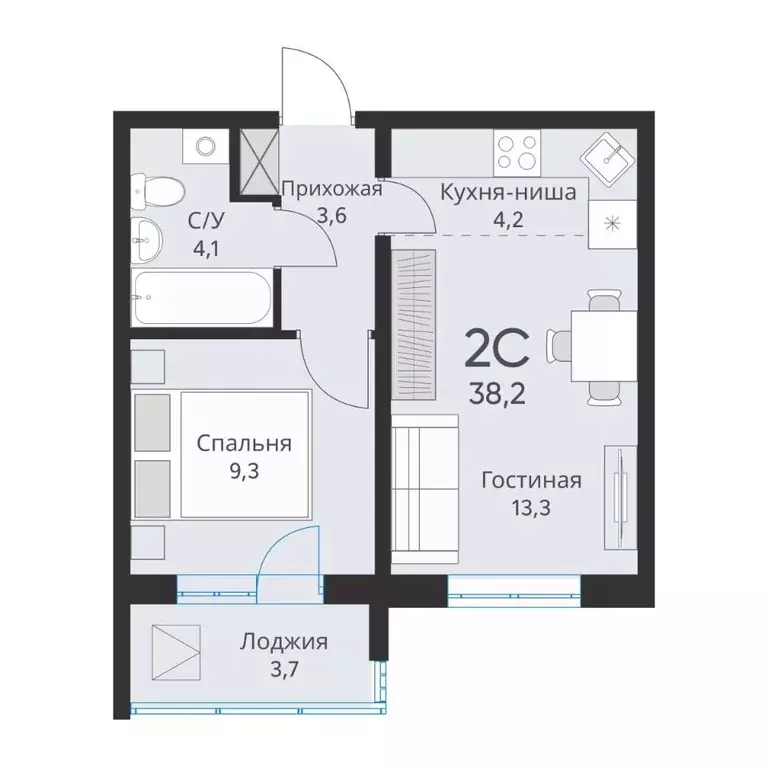 2-к кв. Новосибирская область, Обь ул. Большая, 23 (36.4 м) - Фото 0