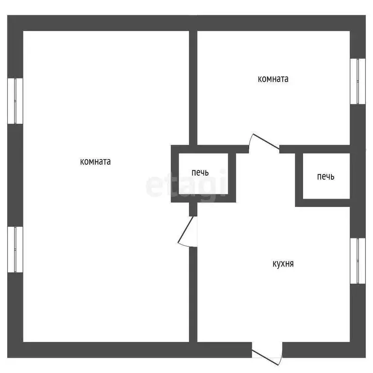 Квартира, 2 комнаты, 36.79 м - Фото 1