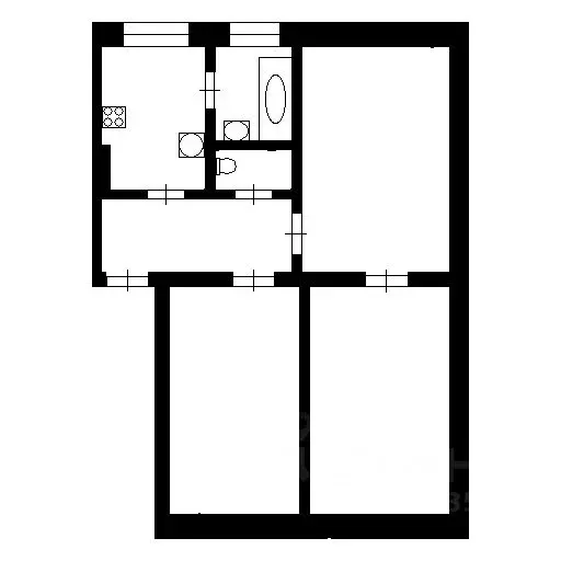 3-к кв. Кемеровская область, Новокузнецк ул. Энтузиастов, 47 (47.0 м) - Фото 1