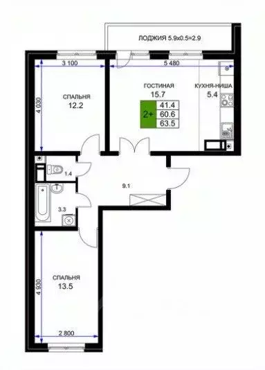 3-к кв. Краснодарский край, Краснодар ул. Имени Героя Ростовского, 8к5 ... - Фото 1