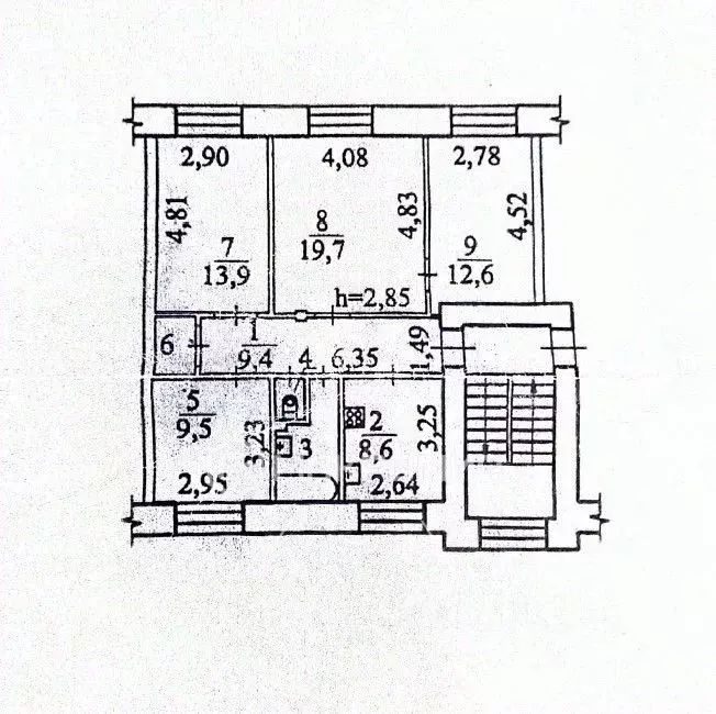 4-к кв. Новосибирская область, Новосибирск ул. Ленина, 17 (80.2 м) - Фото 1