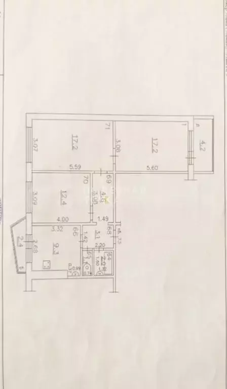 3-к кв. Самарская область, Самара Московское ш., 306 (66.0 м) - Фото 2