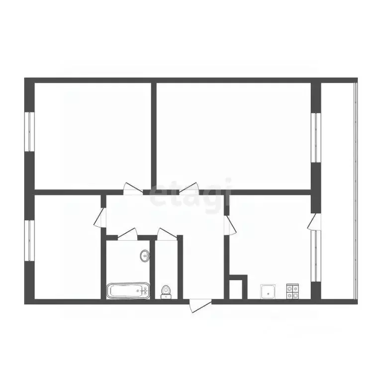 3-к кв. Мордовия, Саранск ул. Попова, 64Гк1 (77.0 м) - Фото 2