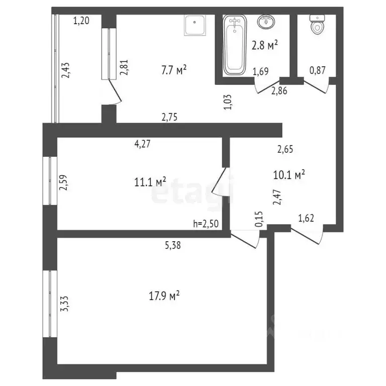2-к кв. Кемеровская область, Юрга ул. Машиностроителей, 55 (51.0 м) - Фото 1