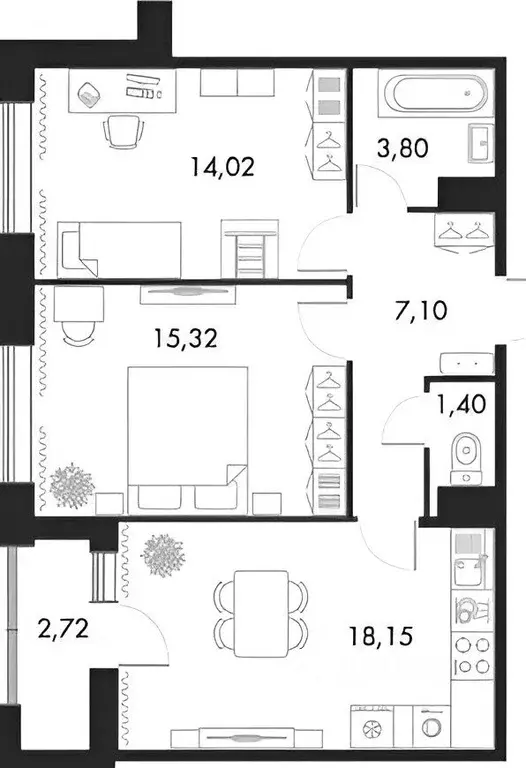 2-к кв. Санкт-Петербург Петровский просп., 22к2 (62.0 м) - Фото 1