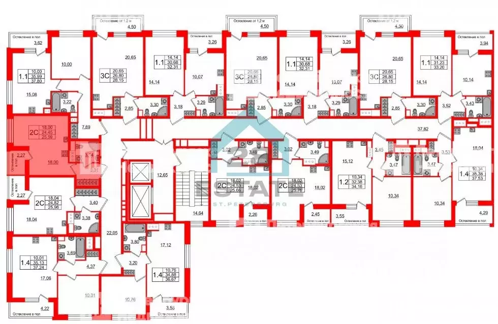 Студия Санкт-Петербург 1-й Предпортовый проезд, 11 (24.5 м) - Фото 2