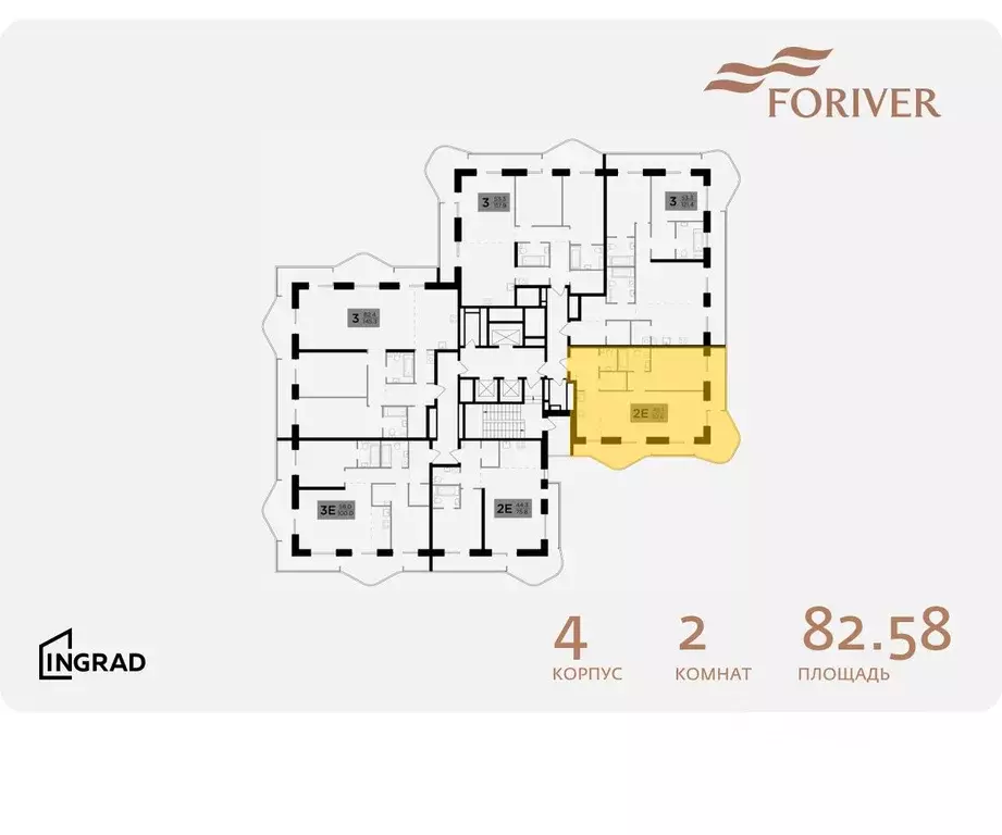 2-к кв. Москва Г мкр, Форивер жилой комплекс, 4 (82.58 м) - Фото 1