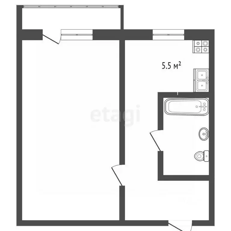 1-к кв. Самарская область, Самара ул. Литвинова, 324 (29.0 м) - Фото 2