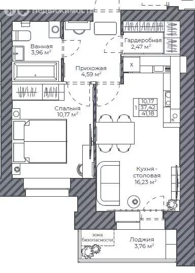 1-комнатная квартира: Ярославль, Проектируемая улица, 1 (41 м) - Фото 2